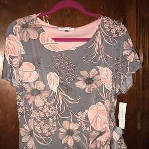 Robbie Bee Grey/Blush Flower Dress size L